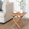 Yardgrace Teak Wood Square Patio Side Table, Folding Outdoor Side