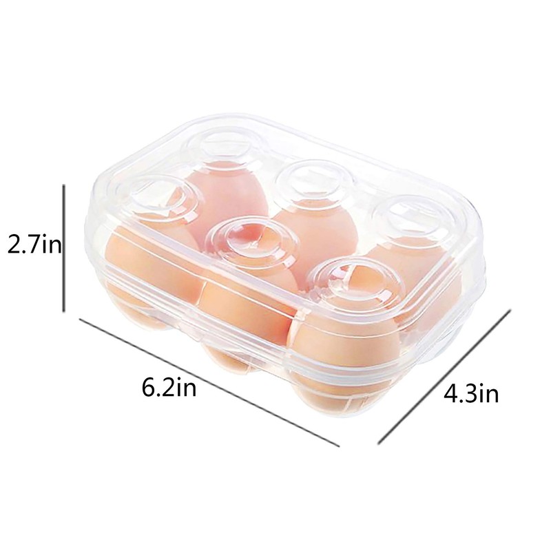 YOHA Clear Egg Storage Box Delicate 6 Girds Egg Dispenser
