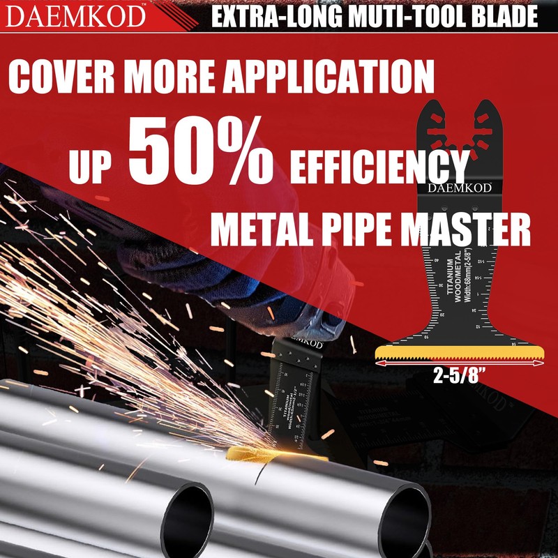 DAEMKOD 30 Pack Titanium Oscillating Tool Blades Metal Cutting, Professional