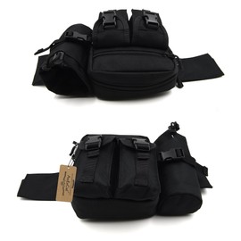 ArcEnCiel Tactical Waist Bag Waterproof Bum bag Military Waist Utility Belt Water Bottle Pouch Pack for Trekking Hiking Walking Bike Cycling Climbing (Black)