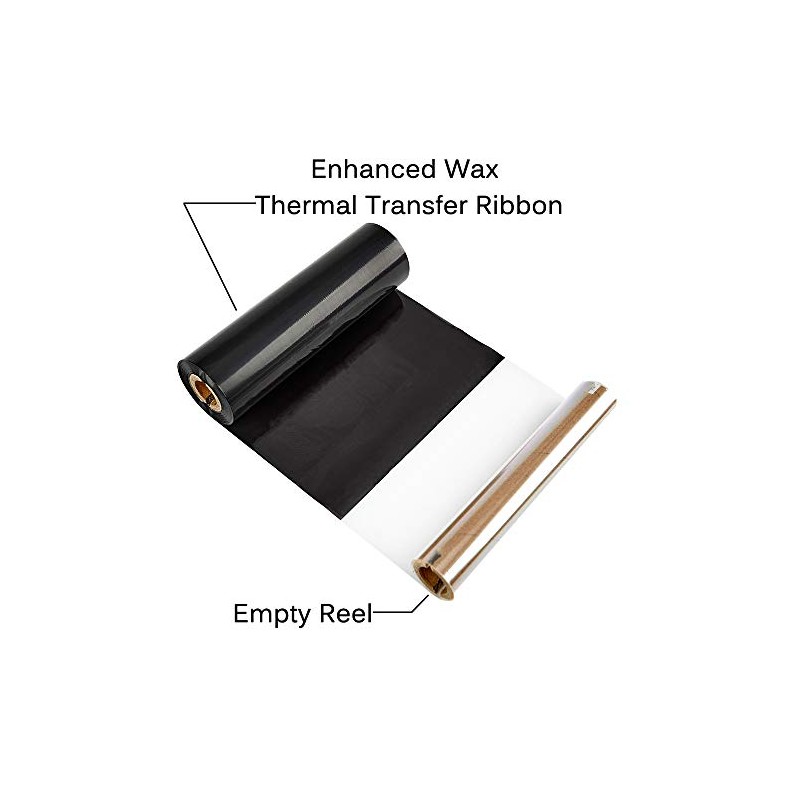 10 Rolls Desktop Thermal Transfer Ribbons -Enhanced Wax, 4.33" x