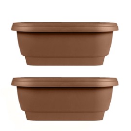 Bloem Deck Rail Planter, Balcony, Deck Balcony Rail Planter 24" Chocolate Brown 2-Pack