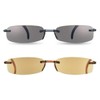 proSPORT 2 Pairs Reading Sunglasses +1.75 Smoke Black & Brown