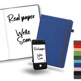 THESMARTNOTEBOOK Smart Notebook - Take Notes in your Digital Notebook and Save them to your Smartphone - 190 Pages B5 - Blue - Eco friendly