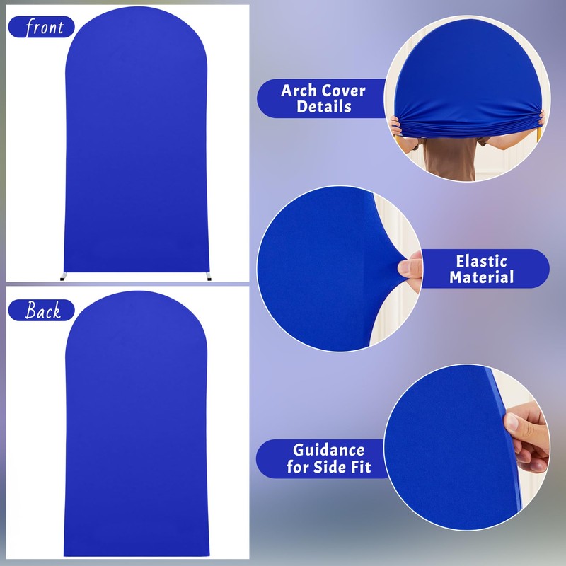 Royal Blue Spandex Fitted Wedding Arch Stand Cover 7.2FT Round