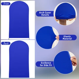 Royal Blue Spandex Fitted Wedding Arch Stand Cover 7.2FT Round Top Chiara Arch Stretchy Backdrop for Birthday Party Ceremony Banquet Decoration