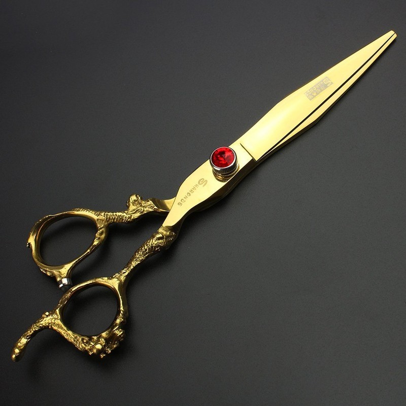 Gold and Black Gold Dragon 7 Inch Professional Hair Styling Scissors