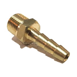 EDGE INDUSTRIAL 3/16" Hose ID to 1/8" Male NPT MNPT Straight Brass Fitting Fuel/AIR/Water/Oil/Gas/WOG (1)