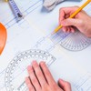 Zonon 2 Pcs 6 Inch 4 Inch Plastic Protractor Math