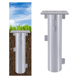 SLIIMU In-ground Umbrella Base, Stand Umbrella Holder, Universal Umbrella Ground Anchor, Patio Umbrella Base In Ground for Offset Cantilever Patio Umbrella, Hanging Parasol Holder, Silver