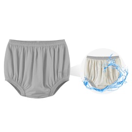 EEOST Adult Diaper Cover for Incontinence Noiseless Leak-Protection Underwear Plastic Pants Over Diapers Waterproof Rubber Pants (Gray, 5XL(Men Size))