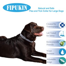 Natural & Safe Flea and Tick Collar for Large Dogs,Safe and Effective Flea and Tick Repellent, 8 Months Protection, Waterproof, Free Comb and Tick Removal Tool, Flea Repellent Drops, 27.5 inch,1-Pack