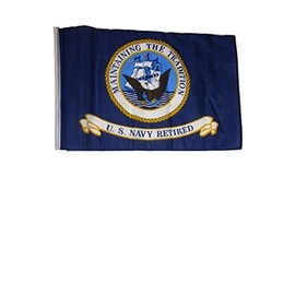 AES 12x18 12"x18" U.S. Navy Retired Sleeve Flag Boat Car Garden
