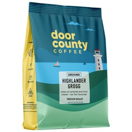 Door County Coffee - Highlander Grogg - Irish Creme and Caramel Flavored Coffee - Medium Roast - Ground Coffee - 20 oz Bag