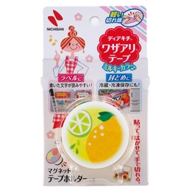 Nichiban Dear Kitchen Waza Aritep with Holder, Milky Color, Yellow, 1.0 inches x 19.7 ft (25 mm x 6 m), Includes Magnetic Tape Holder that Can Be Removed and Cut by Hand