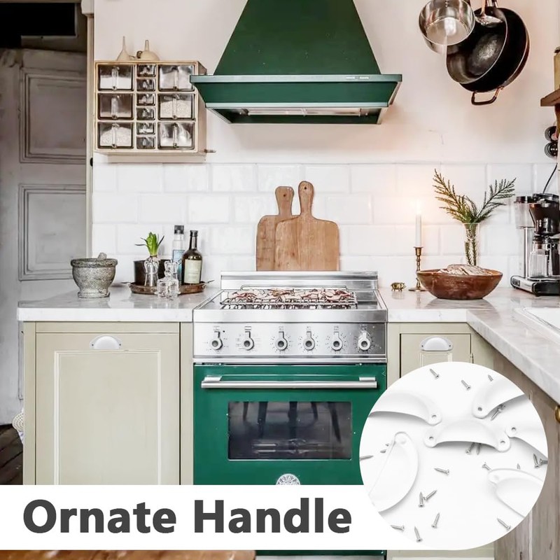 Hocansen 12 PCS Shell Cup Handles 81mm Metal Drawer Pull