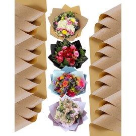 The Florist Supply 20 Hojas de Papel de Envoltura de Flores Premium | Papel de Envoltura de Flores Impermeable para Ramos | Hojas de Ramo Floral de Doble Cara | Regalos DIY Colorblend Look Kraft