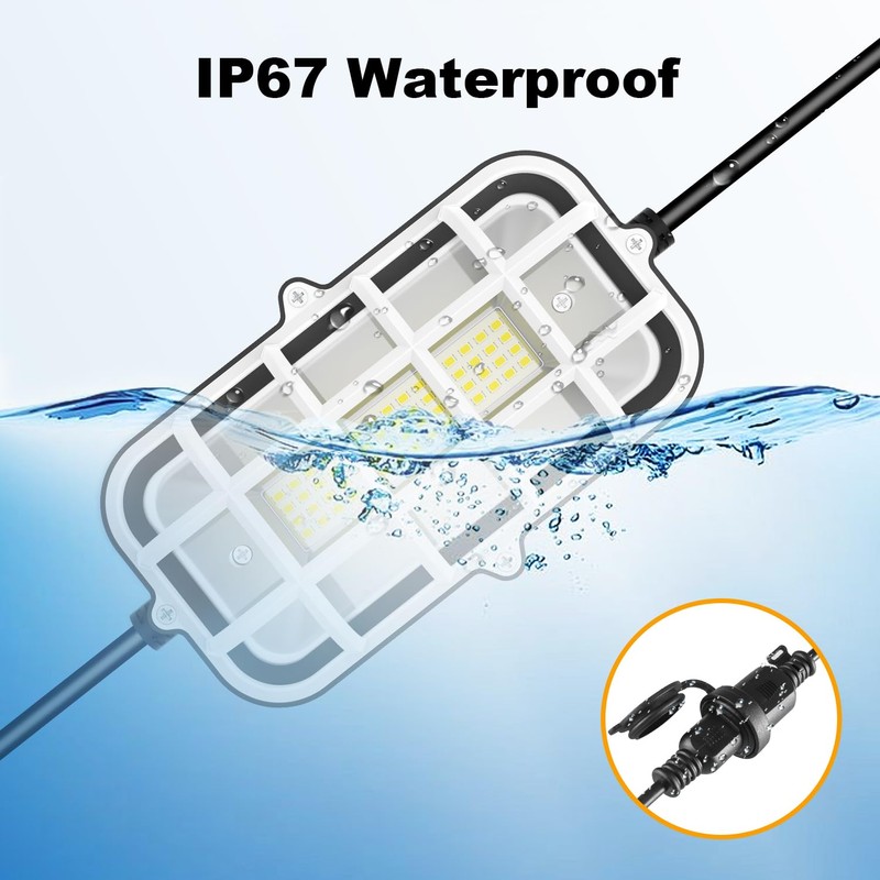 50FT LED Construction String Lights, 75W Super Bright 7500LM Plug