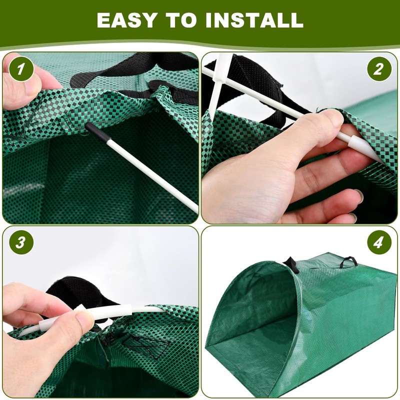 53 Gallon Leaf Collector, Large Yard Dustpan & Reusable Leaf