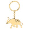TIZURO Stainless Steel 18K Gold Plated Elephant Key Chains Wild