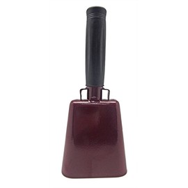 Toys+ 8 Inch Cowbell with Handle Maroon