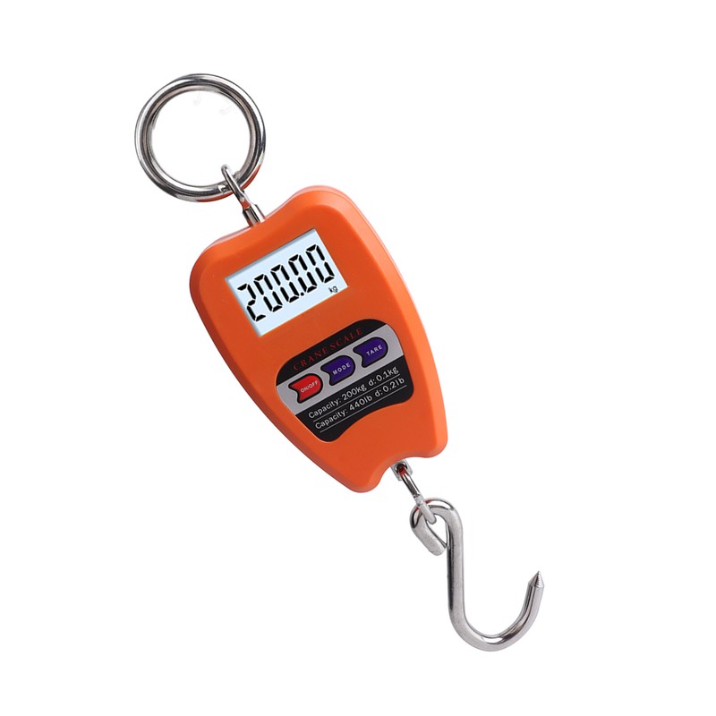 Electronic Hook Scale 200kg Small Orange Wireless Industrial Fishing Scale