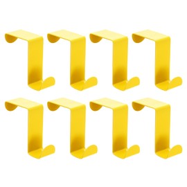 uxcell Over The Door Hooks,8pcs - Stainless Steel Door Hangers Hooks, S-Shaped Double Hooks for Hanging Clothes, Hats, Towels (Yellow)