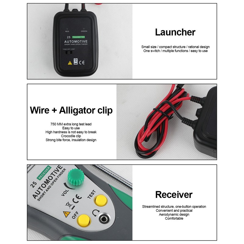 DY25 Automotive Short Open Circuit Finder Cable Wire Tracer Detector
