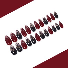 Almond Nails for Sticking, Short Nude Oval Artificial Nails, Press On Nails with Nail Glue, French Artificial Nails, False Nails, Artificial Nails, Pack of 24, Acrylic Fingernails, Fake Nails, Short