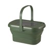 Foldable Camping Basket with Table, Portable Plastic Picnic Basket Set,