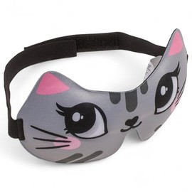 MIJOMA Augenmaske für Kinder – Weiche Schlafmaske mit Tiermotiv – Ideal für Reisen, Einschlafrituale & Entspannung – Waschbar & hautfreundlich (Katze)