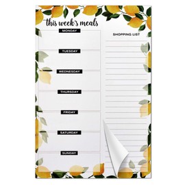 Magnetic Lemon Theme Weekly Meal Planner NotePad for Fridge Shopping List