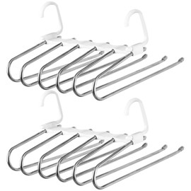 2-Pack Pants Hangers 6 in 1 Space-Saving S-Type Stainless Steel Clothes Pants Hangers with Anti-Slip Design, Ideal for Clothes Closet Storage Organizer of Pants, Jeans, Skirts