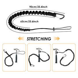 Tool Lanyard with Heavy Duty Carabiner and Adjustable Loop End 90cm Length Maximum Weight Limit 8KG Fall Protection Safety Tether for Tools Construction 1 Pack Black