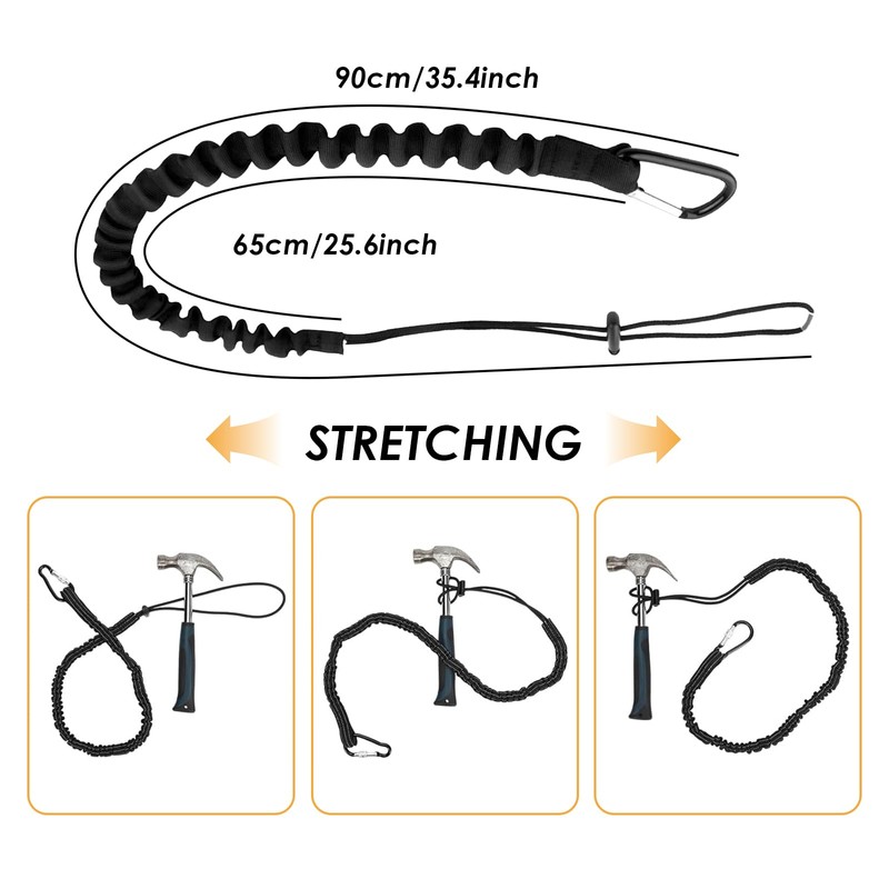 Tool Lanyard with Heavy Duty Carabiner and Adjustable Loop End