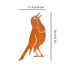 Elegant Garden Design Steel Silhouette with Rusty Patina Birds Decoration Lifelike Metal Birds Garden Ornaments Silhouette Simulation Bird Figurine Rustic Outdoor Patio Yard Adornment