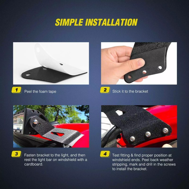 Nilight 52Inch 2PCS Curved LED Light Bar Bracket For 99-06