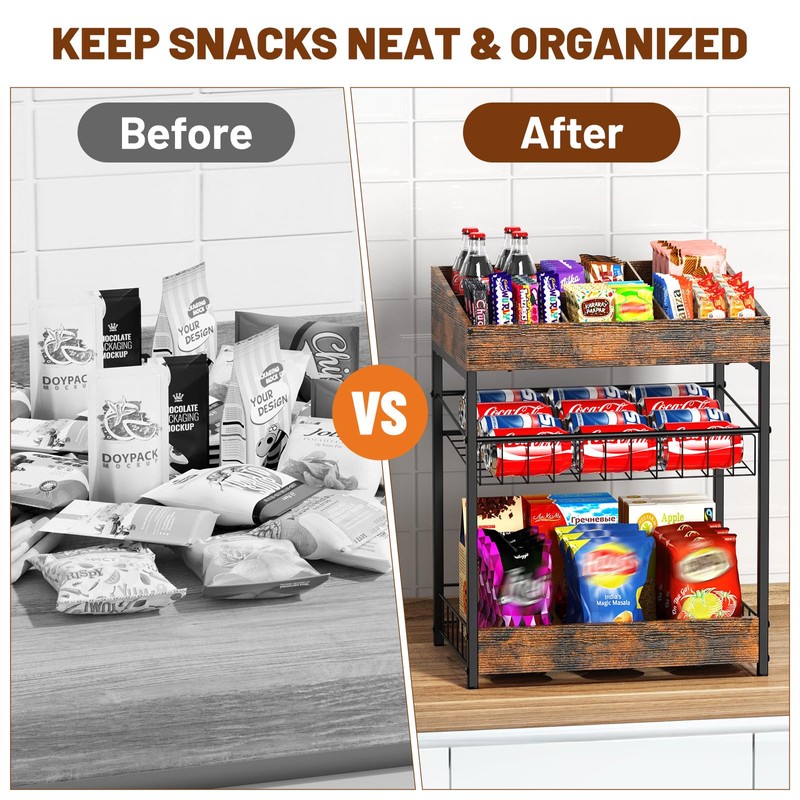 Kssiaz Candy Display Rack, 3 Tier Snack Rack Display for