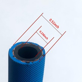 Fuel Line Hose 4AN 1/4" High Pressure Hose 2.8Mpa 400PSI 6mm 5FT for Fuel Systems Engines Tube Hose Blue (Attached Hose Clamp)