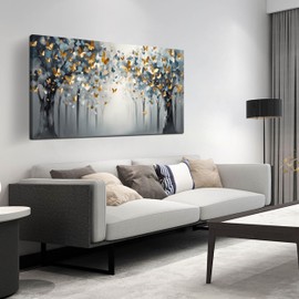 SIXTTART Butterfly Art Wall Decor for Bedroom - Tree Abstract Wall Art for Living Room - Art Work for Office Walls Size 24" x 48"