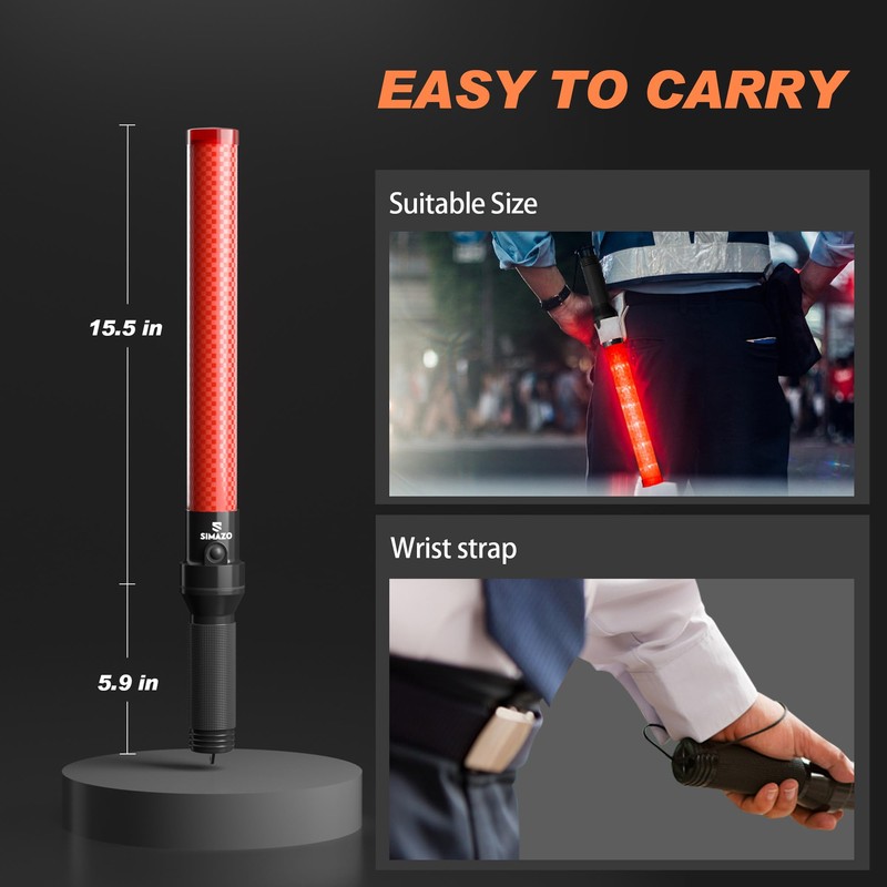 SIMAZO 4 Pack Traffic Wand, 21 Inch Traffic Control Wand