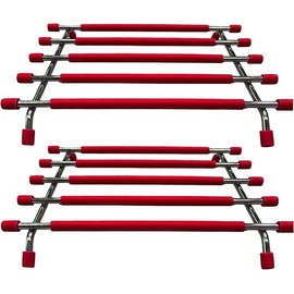 Pro Home Kitchen Trivet Stand Premium Worktop Saver Stainless Steel Stand Heat Resistant Anti Slip For Hot Cooking Pots & Pans (Red, Pack of 2)