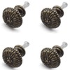 Antique Jewelry Box Pull Handle, OZXNO 4-Pack Retro Bronze Round