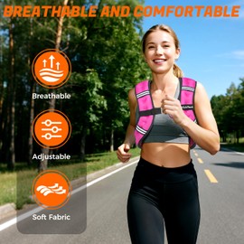 PICKPEAK Weighted Vest for Woman Man 5lb/6lb/8lb/11lb/12lb/13lb/15lb/20lb/25lb/30lb Weighted Vest for Walking, Strength Training Weight Vest with Adjustable Buckle Detachable Phone Pouch for Running Workout