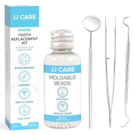 JJ CARE Temporary Tooth Replacement Kit with Dental Tools, Moldable...