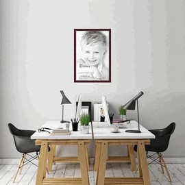 ArtToFrames 24x36 /  24  x  36 Picture Frame Cherry Stain with Gold Beads ..  1.5'' wide (WOM7515)