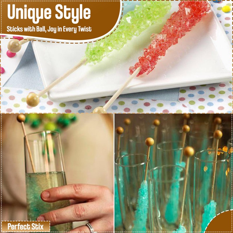 Perfect Stix LB60-200 Rock Candy Sticks with Ball, 0.1" Height,