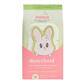 dearcloud Juicy Makeup Cleansing Wipes - 60 Count – makeup wipes and makeup remover for face – Oil-Free makeup remover wipes (Green Tea & Peach)