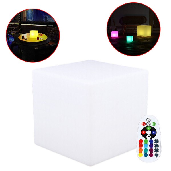 10" LED Light Cube Stools Chair with Remote Control RGB