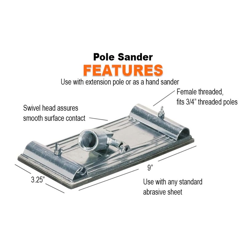 Warner Pole Sander Head, Female Threaded